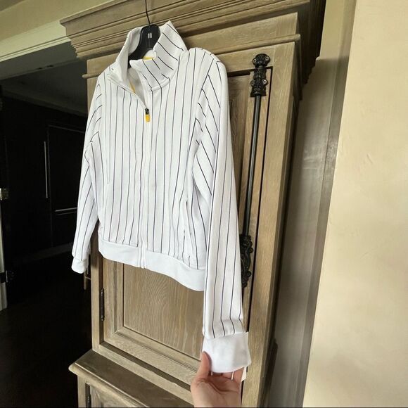 MPG Sport Game Plan White Pinstripe Jacket Medium NWT - Picture 9 of 16